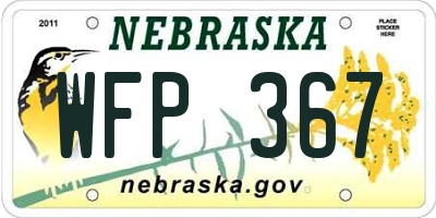 NE license plate WFP367