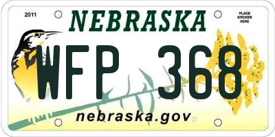 NE license plate WFP368