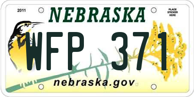 NE license plate WFP371