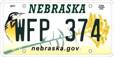 NE license plate WFP374