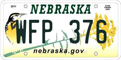 NE license plate WFP376