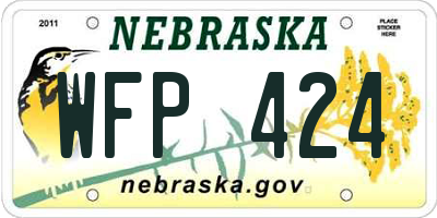 NE license plate WFP424