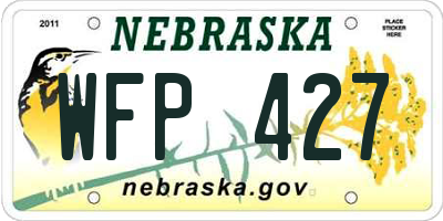 NE license plate WFP427
