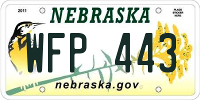 NE license plate WFP443