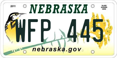 NE license plate WFP445