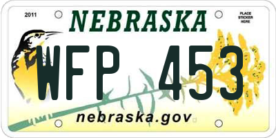 NE license plate WFP453