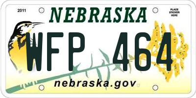 NE license plate WFP464