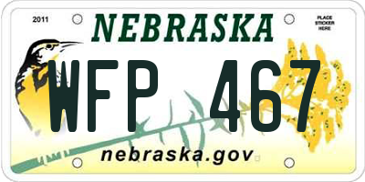 NE license plate WFP467