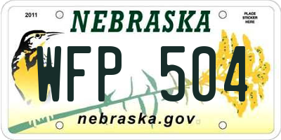 NE license plate WFP504