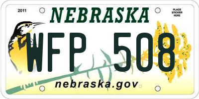 NE license plate WFP508