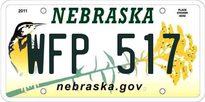 NE license plate WFP517