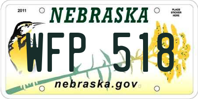 NE license plate WFP518