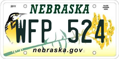 NE license plate WFP524