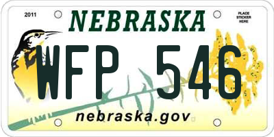 NE license plate WFP546