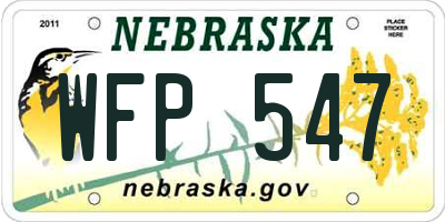 NE license plate WFP547