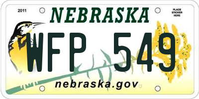 NE license plate WFP549