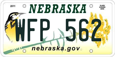 NE license plate WFP562