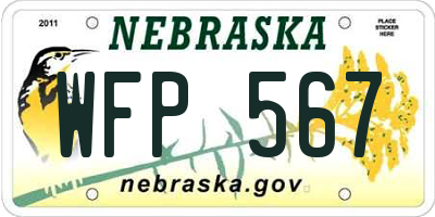 NE license plate WFP567