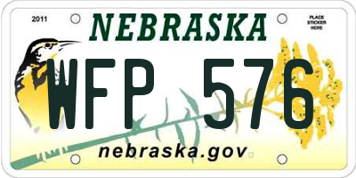 NE license plate WFP576