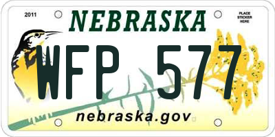 NE license plate WFP577
