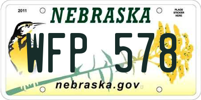 NE license plate WFP578