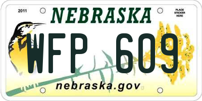 NE license plate WFP609