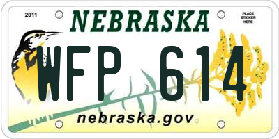 NE license plate WFP614