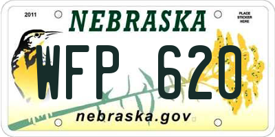 NE license plate WFP620