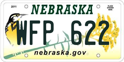 NE license plate WFP622