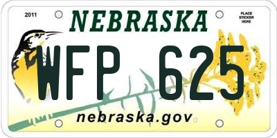 NE license plate WFP625