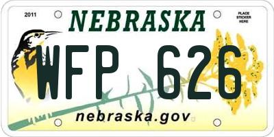 NE license plate WFP626