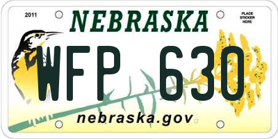 NE license plate WFP630