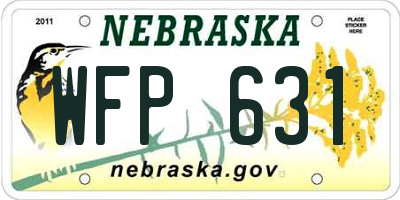 NE license plate WFP631
