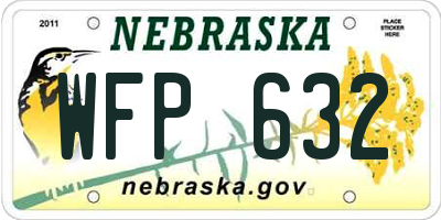 NE license plate WFP632