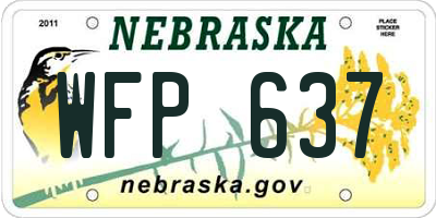 NE license plate WFP637