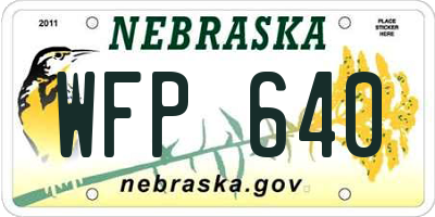 NE license plate WFP640
