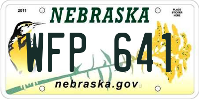 NE license plate WFP641