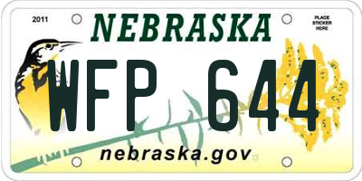 NE license plate WFP644