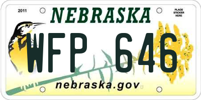 NE license plate WFP646