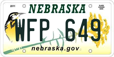 NE license plate WFP649