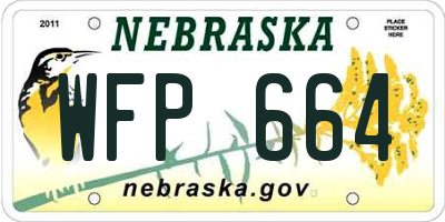 NE license plate WFP664