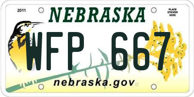NE license plate WFP667