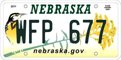 NE license plate WFP677