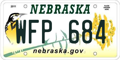 NE license plate WFP684