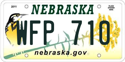 NE license plate WFP710
