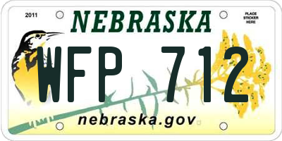 NE license plate WFP712