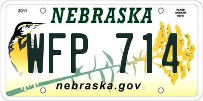 NE license plate WFP714