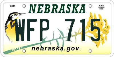NE license plate WFP715