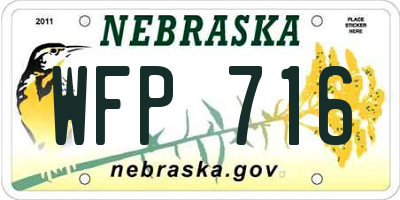 NE license plate WFP716