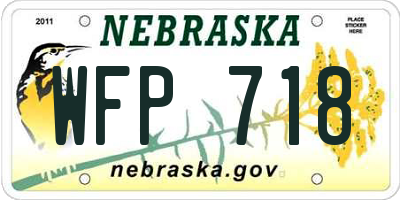 NE license plate WFP718